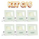 Kit 6 Refletores Taschibra TR LED 20 Slim 20W Branco