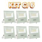 Kit 6 Refletores Taschibra TR LED 30 Slim 30W Branco