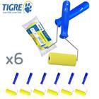 Kit 6 Rolinhos de Espuma Tigre Amarelo 9cm Para Artesanato Rolo de Espuma Para Verniz e Esmalte Sintetico 1341-090mm