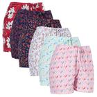 Kit 6 Shorts Liganete Estampado Feminino Cós Elástico Verão