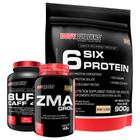 Kit 6 Six Protein 900g + ZMA Drol 120 Cáps + Burn Caff 60 Cáps - Bodybuilders