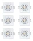 Kit 6 Spot Led Embutir Quadrado Direcional 5w Branco Neutro