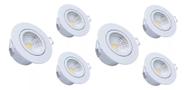 Kit 6 Spot Led Embutir Redondo Direcional 3w Branco Frio