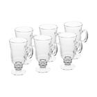 Kit 6 Taças Caneca de Vidro Cappuccino Café com Pé 250ml - LYOR