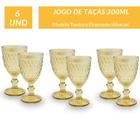 Kit 6 Taças Dourada De Vidro 300ml Jogo
