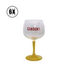 Kit 6 Taças para Gin Gordon's 600ml Original Amarelo Rosa - GlobImport