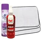 Kit 6 Tapetes Higiênicos Pet + Educador Aqui Não Pode 500ml + Odorizador Flor Camp 400ml Tipo Bom Ar