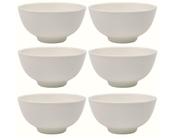 Kit 6 Tigelas Cumbuca Bowl Porcelana Clean Branca 350ml 16cm x 7cm - Lyor