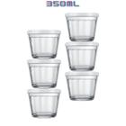 Kit 6 Tigelas de Vidro Americano 350ml Tampa Colorida Nadir