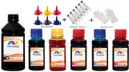 Kit 6 Tinta Para Epson R290 R270 R390 RX590 T50 TX730 550ml Platinum