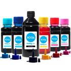 Kit 6 Tintas Bulk Ink L850 Black 500ml Coloridas 100ml Koga