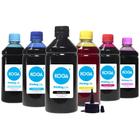 Kit 6 Tintas para Bulk Ink L1800 CMYK Corante 500ml Koga