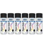 Kit 6 Tintas Spray Preto Fosco 350ML Tekbond