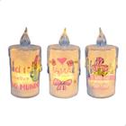 Kit 6 Vela Decorativa Led A Pilhas Frases Dia Das Mães Ilumina Decora