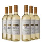 KIT 6 Vinho Chileno 3 Tres Medallas Sweet Sauvignon Blanc