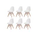 Kit - 6 X Cadeiras Charles Eames Eiffel Dsw - Base De Madeir - Universal Mix