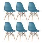 KIT - 6 x cadeiras Charles Eames Eiffel DSW - Base de madeira clara