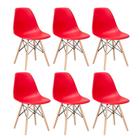 KIT - 6 x cadeiras Charles Eames Eiffel DSW - Base de madeira clara