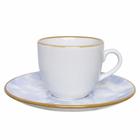 Kit 6 Xícaras Cafézinho Celeste Oxford Porcelana 75ml