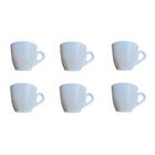 Kit 6 xicaras de café 70ml acrilico/plastico 5cm altura por 6cm diametro (pequena) plastico branco