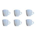 Kit 6 xicaras de café 70ml acrilico/plastico 5cm altura por 6cm diametro (pequena) plastico branco - Buteco e Decor