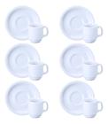 Kit 6 Xícaras De Café C/ Pires 70ml Porcelana Branca Schmidt - Porcelanas Schmidt