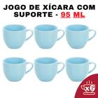 Kit 6 Xícaras Em Porcelana ul 95Ml Jogo De Chá E Café