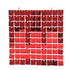 Kit 64 Unidades Painel Decorativo Lantejoula Shimmer Wall Vermelho