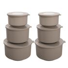 Kit 6pc Pote Mantimento Plástico Tampa c/ Visor Marmita Vasilha Organizadora Cozinha Resistente