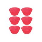 Kit 6un forma redonda cupcake bolinho muffin silicone