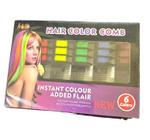 Kit 6uni Pente Giz Pastel Colorido Cabelo Tinta Temporária