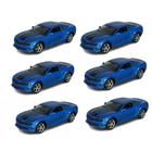 Kit 6x Brinquedo Camaro Colecionável Azul - AP TOYS