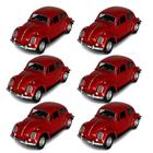 kit 6x Carrinho de Coleção Fusca Vermelho - AP TOYS