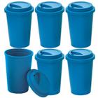 Kit 6x Copo Fibra de Bambu 450ml Nature Colors Azul TopGet