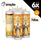 Kit 6x Vela De 7 Dias Velas C/ Imagem E Oração Várias Opcoes - Chama de Ouro