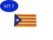 Kit 7 Adesivo resinado bandeira da Catalunha 5x3 cm