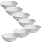 Kit 7 Bowls Tigelas Pote Melamina Quadrada 20Cm Branca