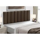 Kit 7 Cabeceiras Painel Modular Cama Box Casal Veludo Marrom Madelina Decor