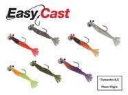 Kit 7 Camarão Artificial Easy Cast 8,5cm Com Jig Head 10gr - Para Robalo