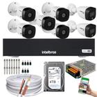 Kit 7 Câmeras Intelbras 2 cam Full Color 5 cam 1220b Full Hd Dvr 1008-C C/HD 4TB