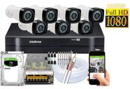 Kit 7 Cameras Segurança 1080 Full Hd Dvr Intelbras 8ch mhdx Alta Resolução c/ Acessórios