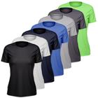 Kit 7 Camisetas Feminina Dry Manga Curta Proteção UV Slim Fit Básica Academia Treino Fitness