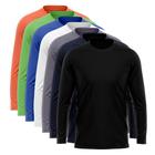 Kit 7 Camisetas Manga Longa Masculina Camisa Térmica Dry UV Proteção Solar Blusa