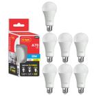 Kit 7 Lampada Led A70 20W E27 6500K Luz Branca Autovolt Alta