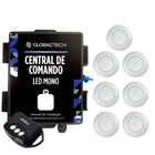 Kit 7 LED Piscina Inox Mono AZUL BRANCO 18W + Central Touch - Iluctron