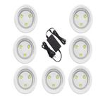 Kit 7 Led's 4,5w 12vcc Fibra Abs + Fonte 12v 5a Bivolt