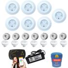 Kit 7 Leds 9w Ilumina Piscina - Smartlux + Disp 50mm E Nicho - 40 Graus de Sol