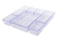 Kit Organizador de Cosméticos com Gaveta Cristal Elegance 32x18,5x15,5cm  Ref. 1094 Paramount - Castro Naves