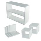 Kit 7 Peças Nicho Cubo Prateleiras L Mdf Branco Aaz House