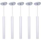 Kit 7 Pendente Luminária Tubo Branco 30 Cm - Iluminar Ambiente